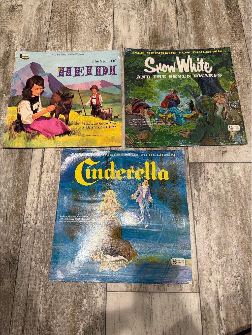 Vintage Childrens Story Vinyl LP Lot Heidi Snow White Cinderella